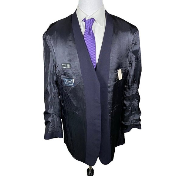 Chaps Ralph Lauren Blazer 46L Navy Blue Wool Sport Coat Gold Buttons Suit Jacket - Picture 11 of 16